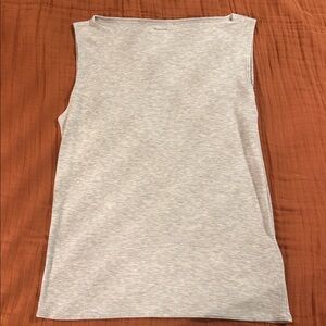 Abercrombie & Fitch Light Gray Ribbed Slash Top